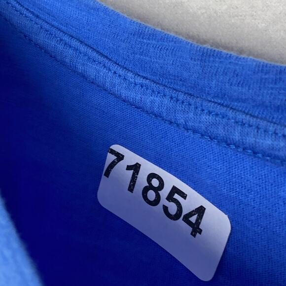 EILEEN FISHER Top M Organic Cotton Slub Jersey Crewneck Short Sleeve Blue - Picture 11 of 11